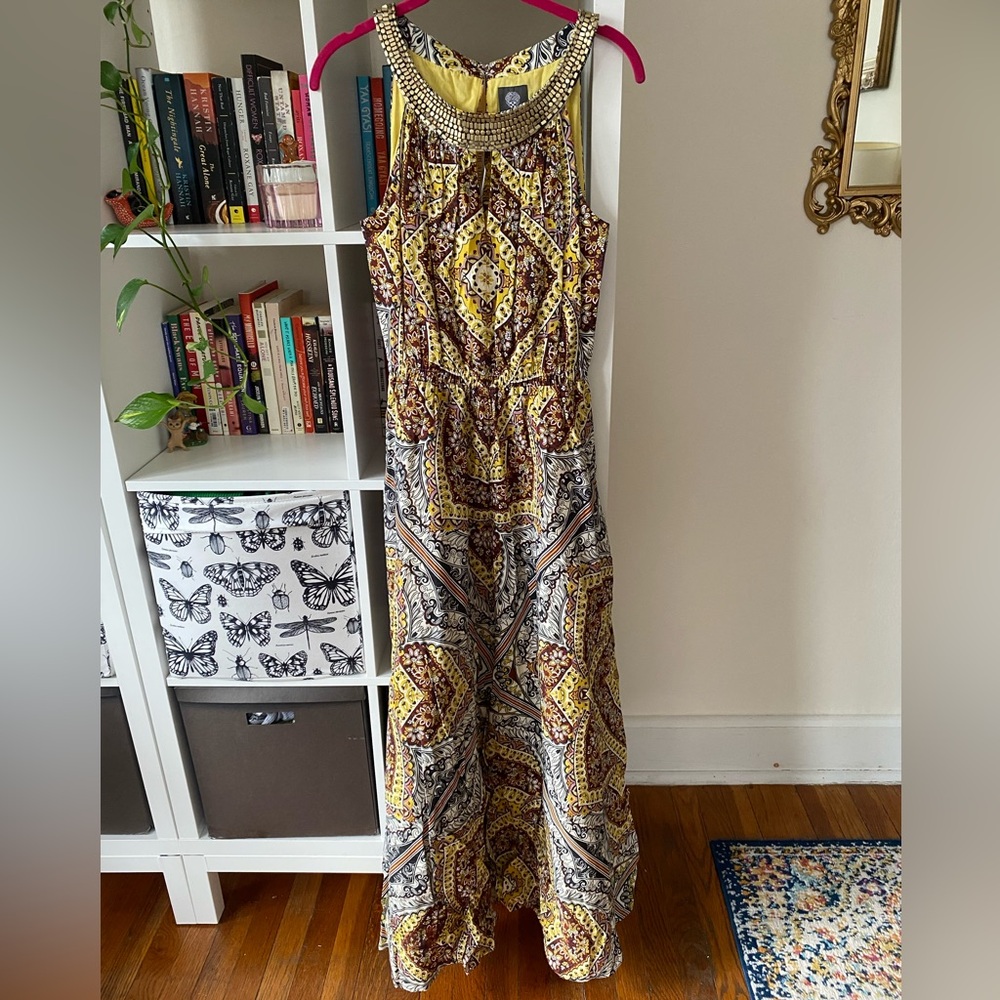Vince Camuto Linen Halter Gown